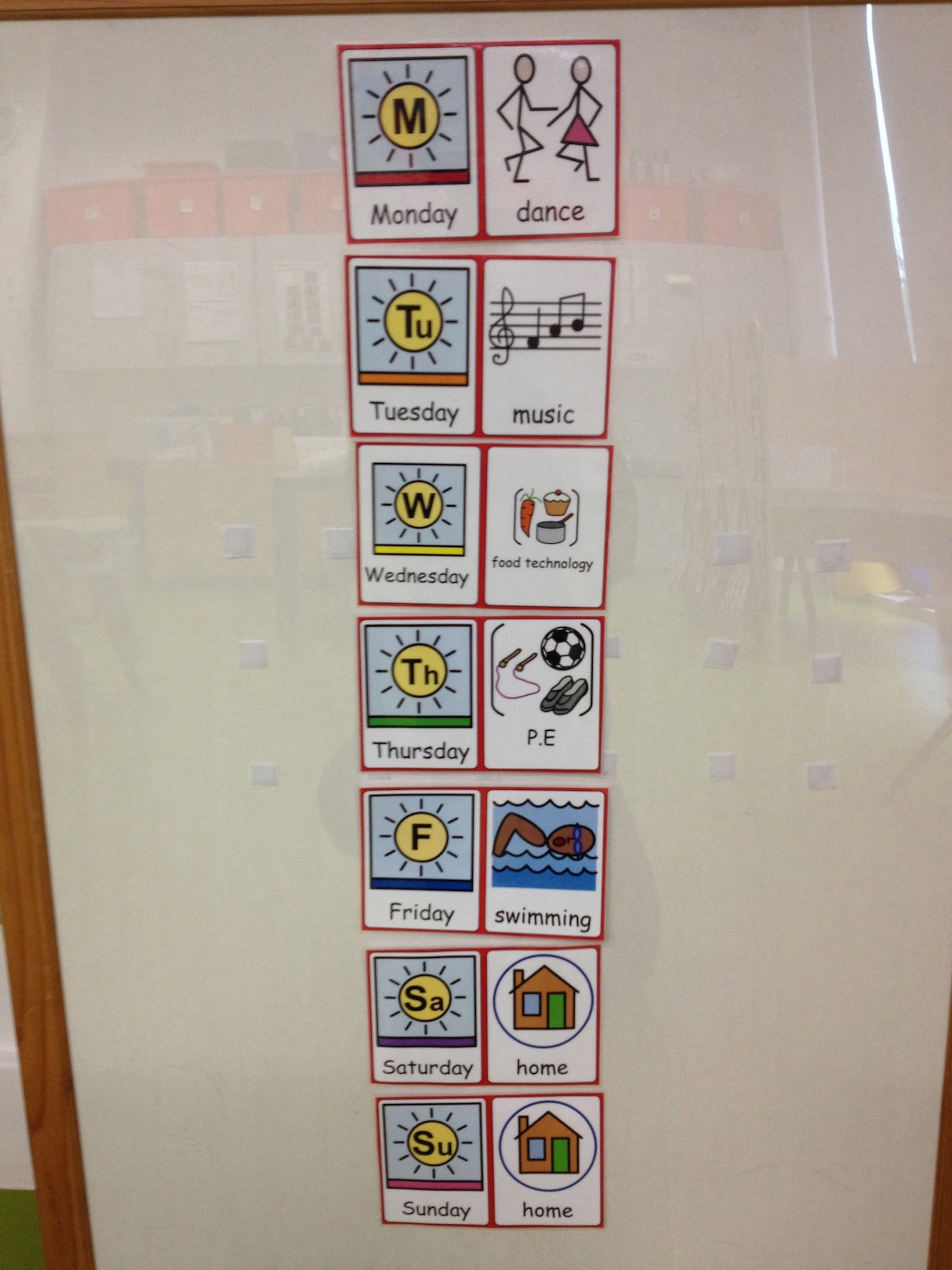 Days of the week board children with autism asd teacher