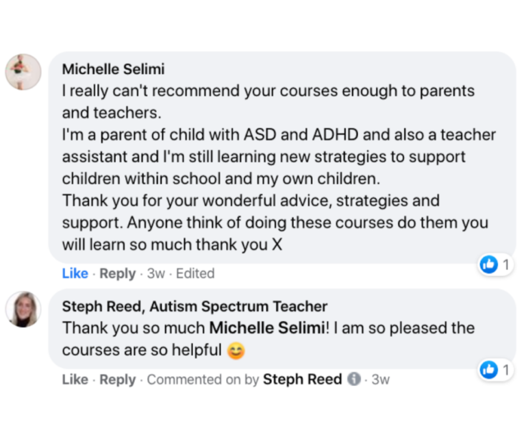 Autism for Teachers testimonial